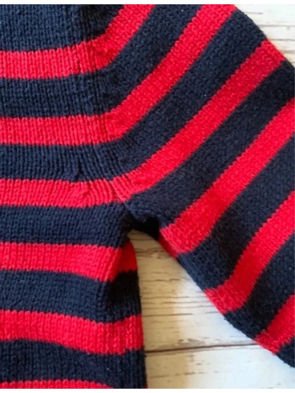 Oshkosh b'gosh Boys Sz 6 Cable Knit Sweater Striped Blue and Red